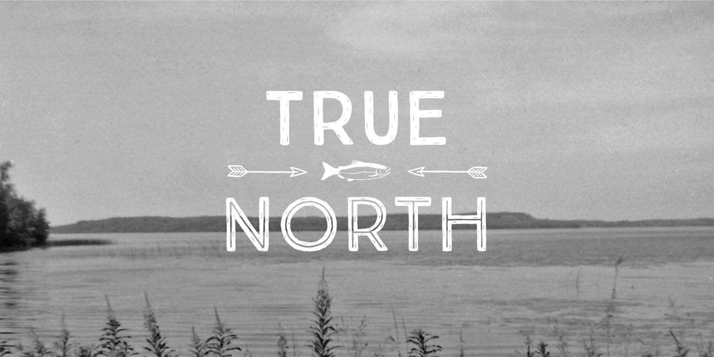 Beispiel einer True North Script-Schriftart